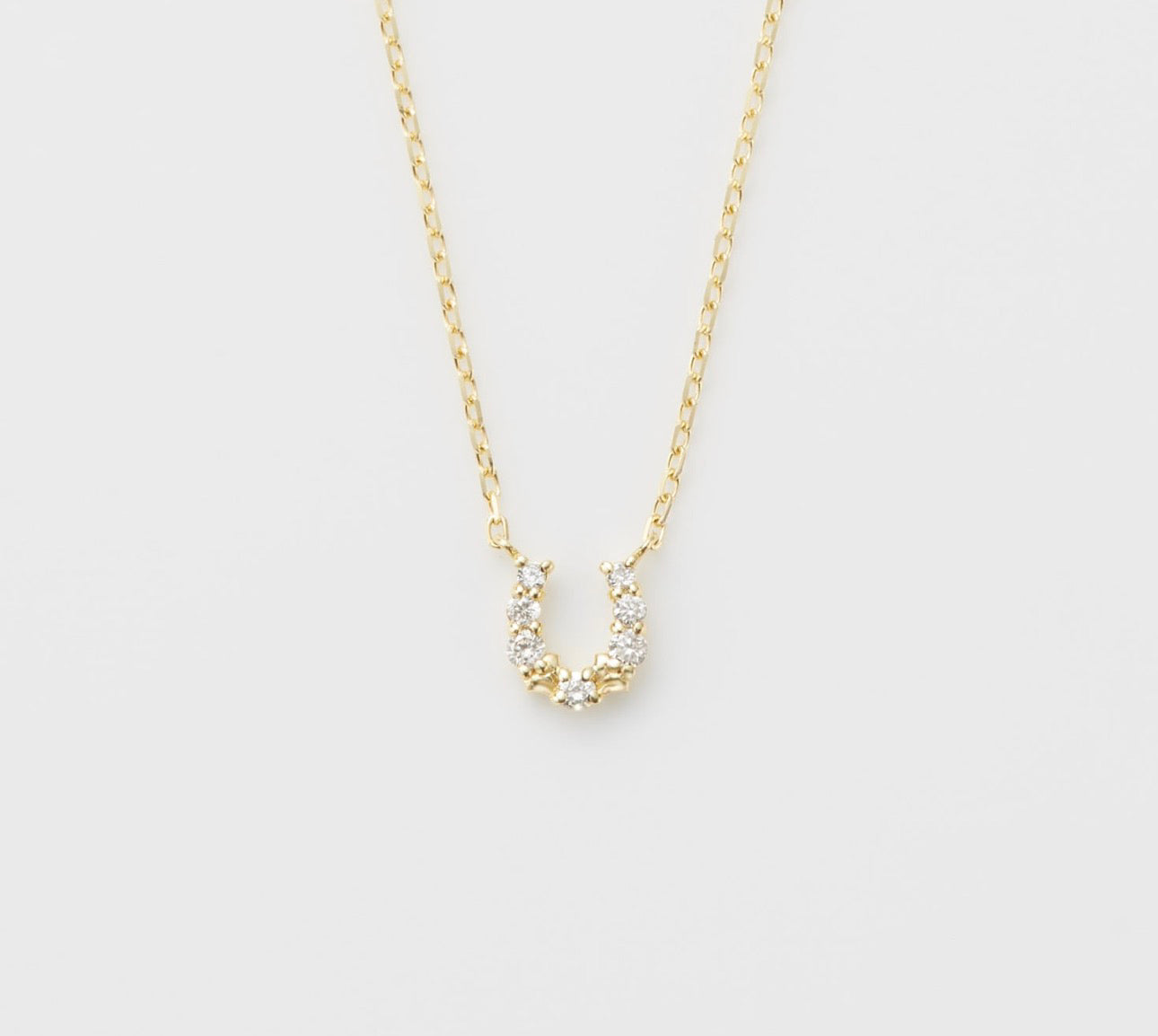 agete18K金钻石马蹄项链