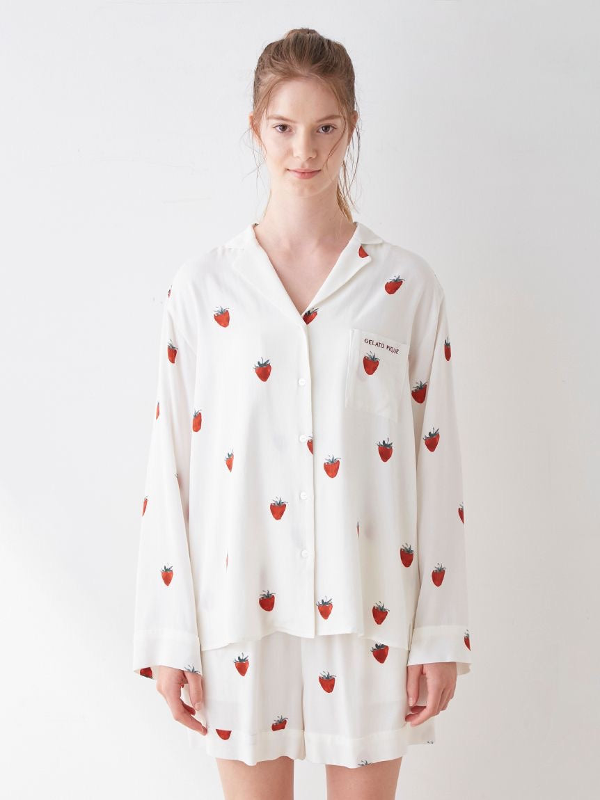 GELATO PIQUE舒适草莓家居服套装 长裤/短裤套装