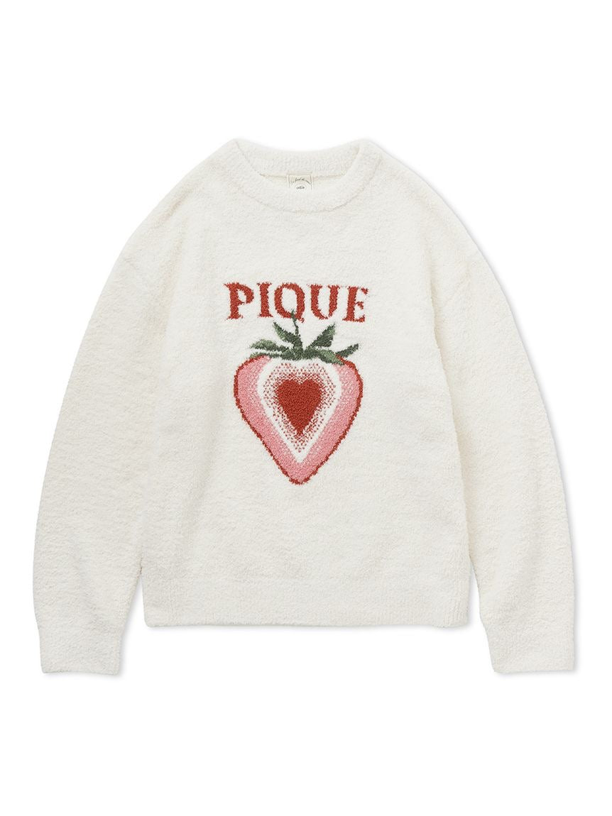 GELATO PIQUE软绵绵草莓家居服套装 白色/粉色