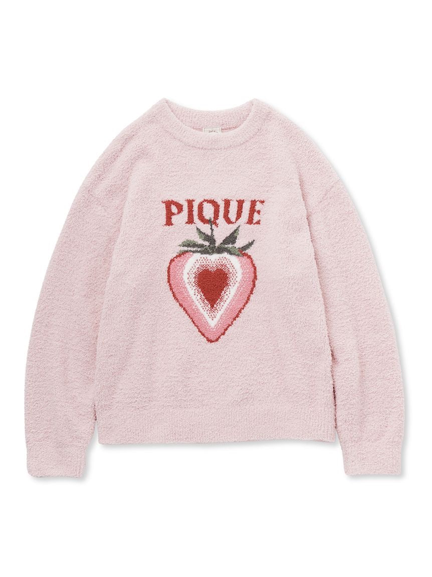 GELATO PIQUE软绵绵草莓家居服套装 白色/粉色