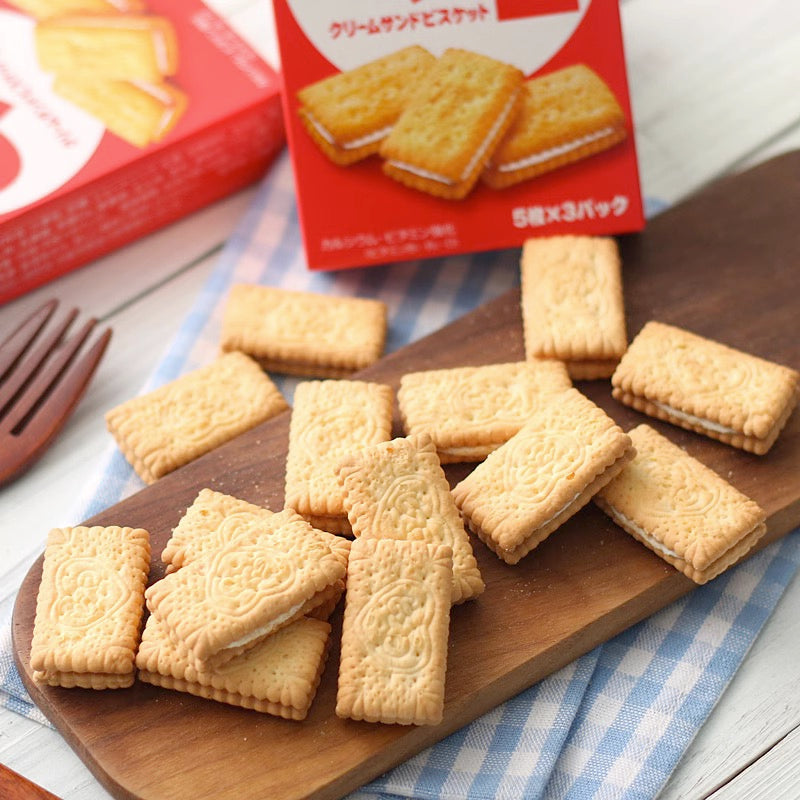 Glico格力高Bisco必思可活性益生菌儿童夹心饼干牛奶味15片装