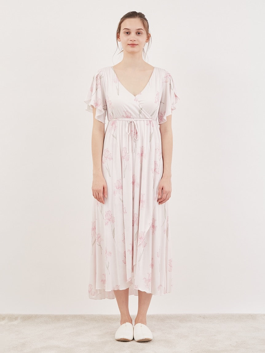 GELATO PIQUE鸢尾花带胸垫短袖睡裙2色选