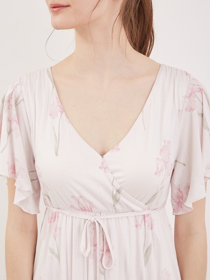 GELATO PIQUE鸢尾花带胸垫短袖睡裙2色选