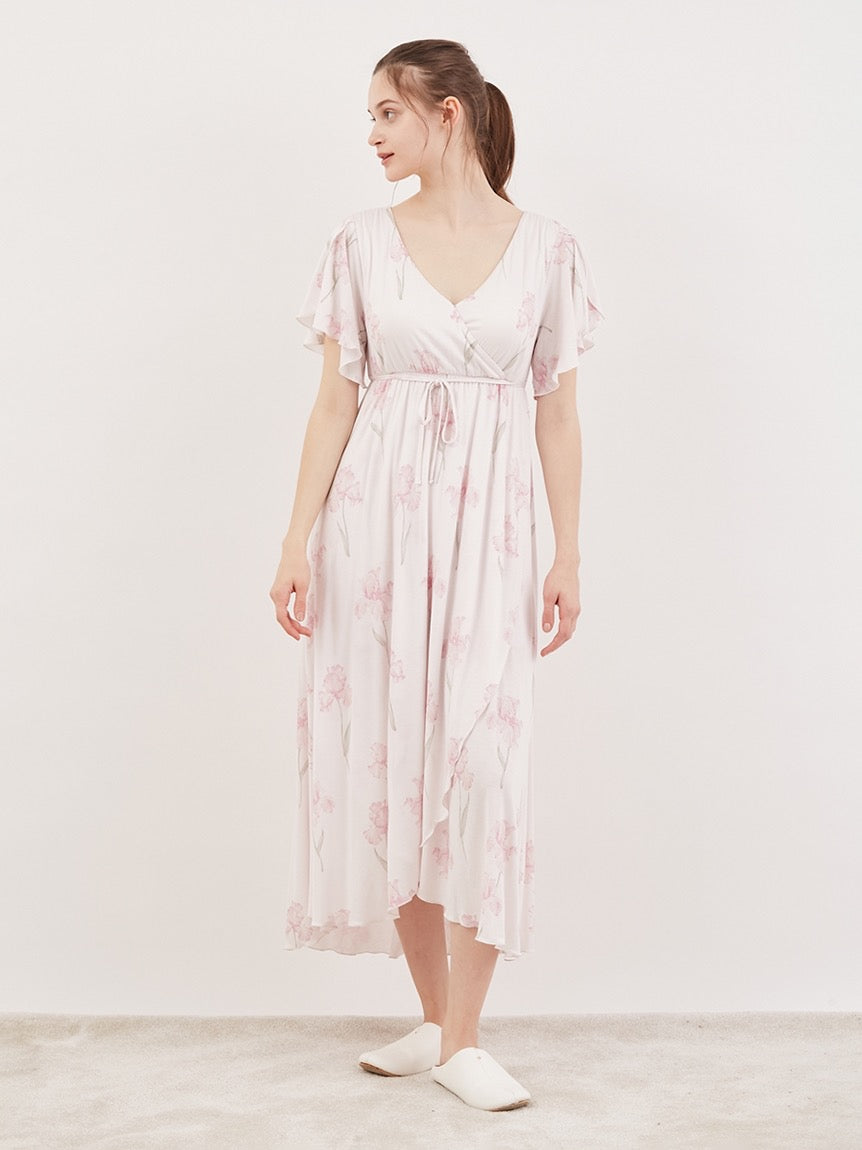 GELATO PIQUE鸢尾花带胸垫短袖睡裙2色选