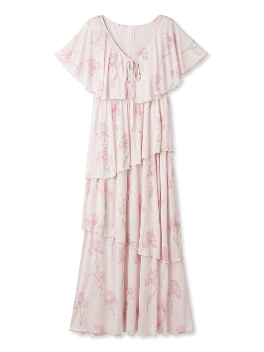 GELATO PIQUE鸢尾花带胸垫短袖多层睡裙2色选