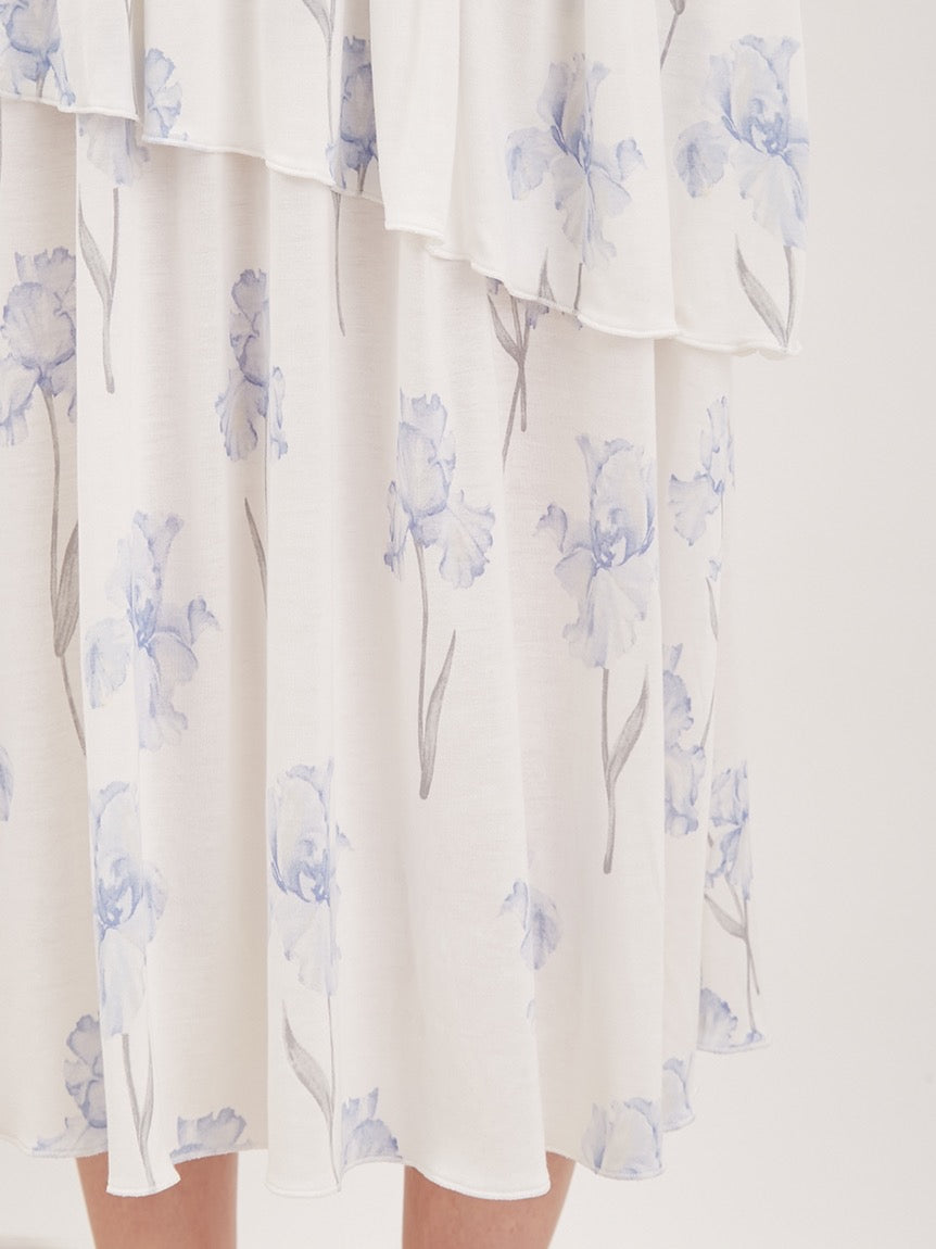 GELATO PIQUE鸢尾花带胸垫短袖多层睡裙2色选