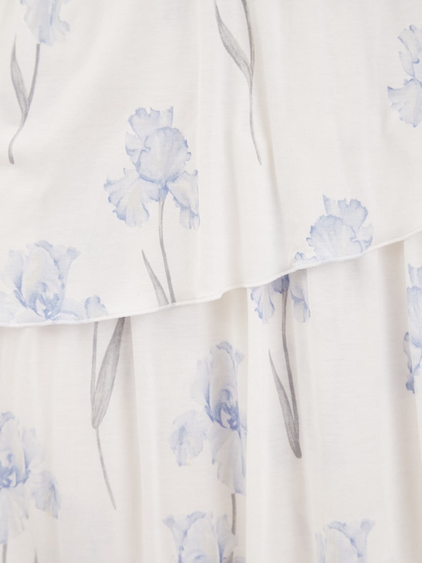 GELATO PIQUE鸢尾花带胸垫短袖多层睡裙2色选