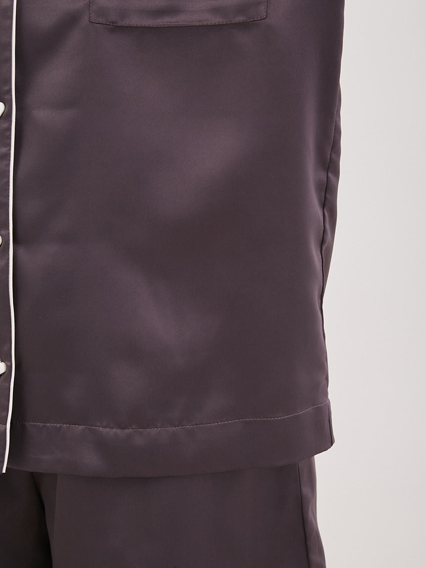 GELATO PIQUE刺绣LOGO缎面短袖长裤套装2色选