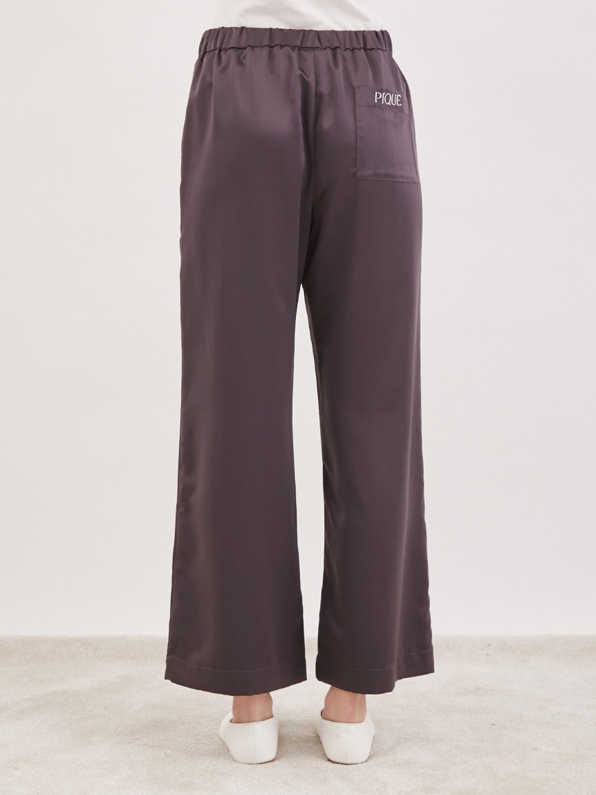 GELATO PIQUE刺绣LOGO缎面短袖长裤套装2色选