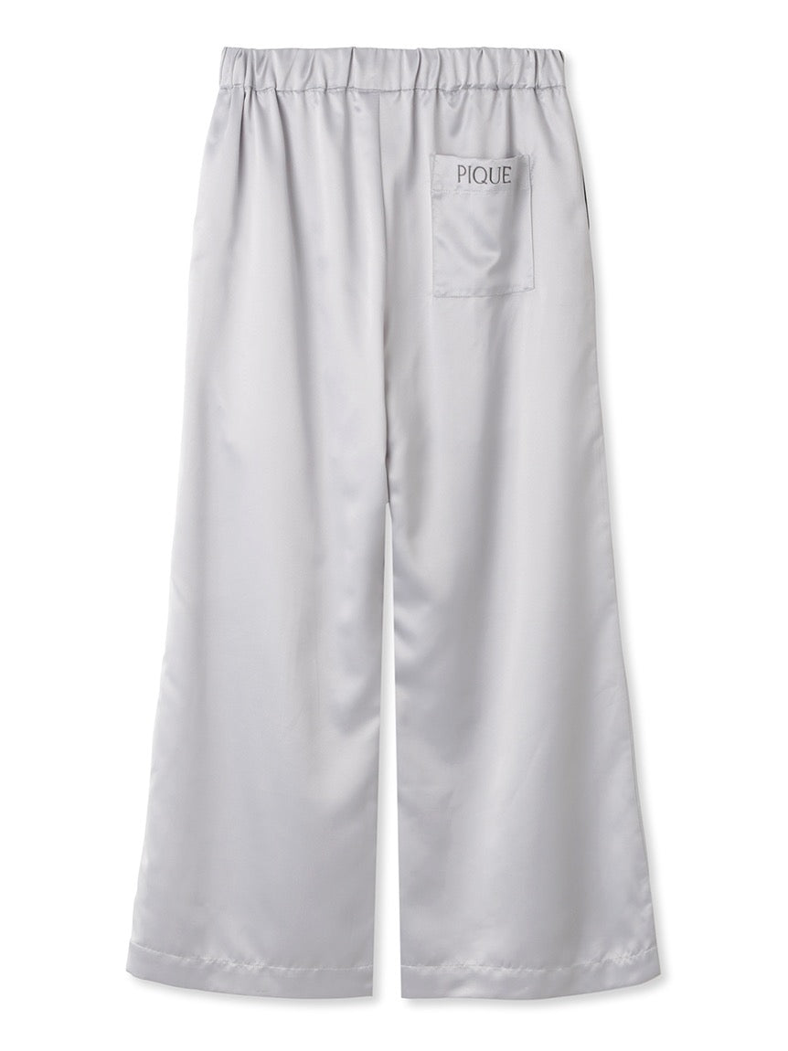 GELATO PIQUE刺绣LOGO缎面短袖长裤套装2色选