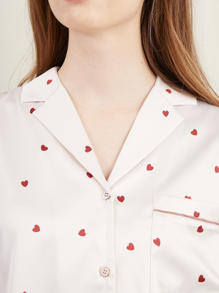 GELATO PIQUE爱心缎面长袖长裤套装