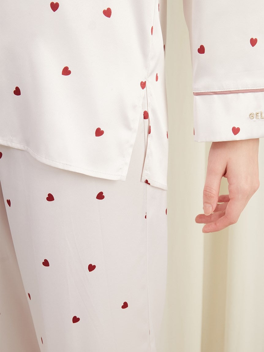 GELATO PIQUE爱心缎面长袖长裤套装