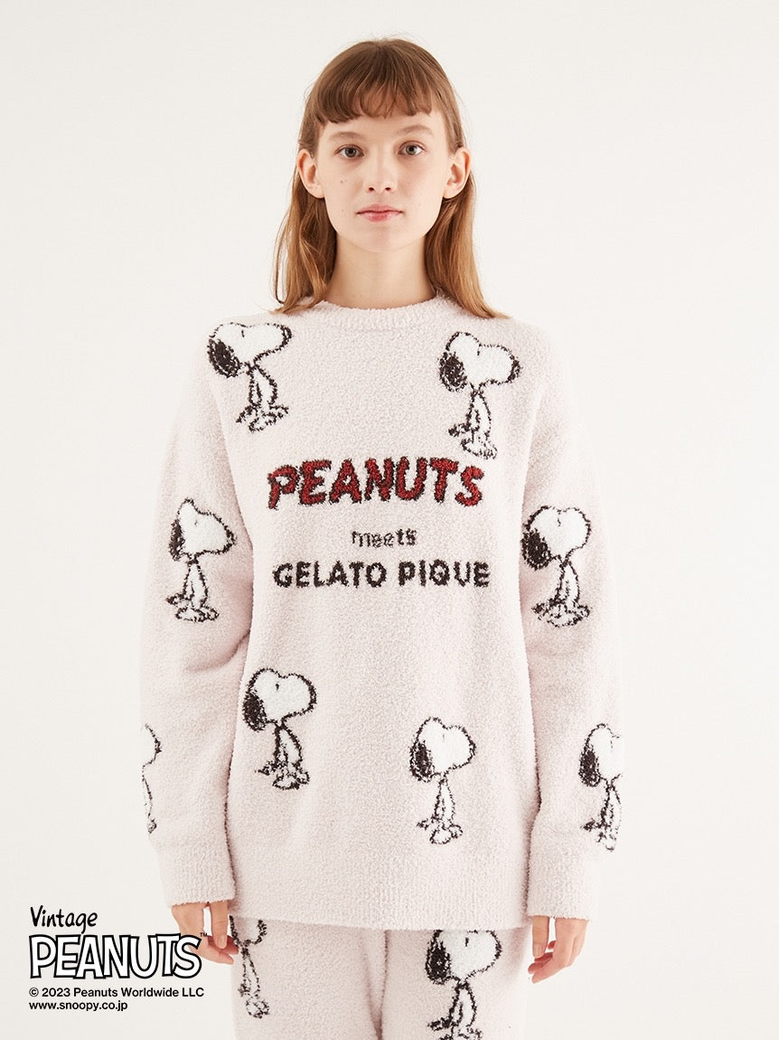 GELATO PIQUE x SNOOPY全花软绵绵家居服套装粉色