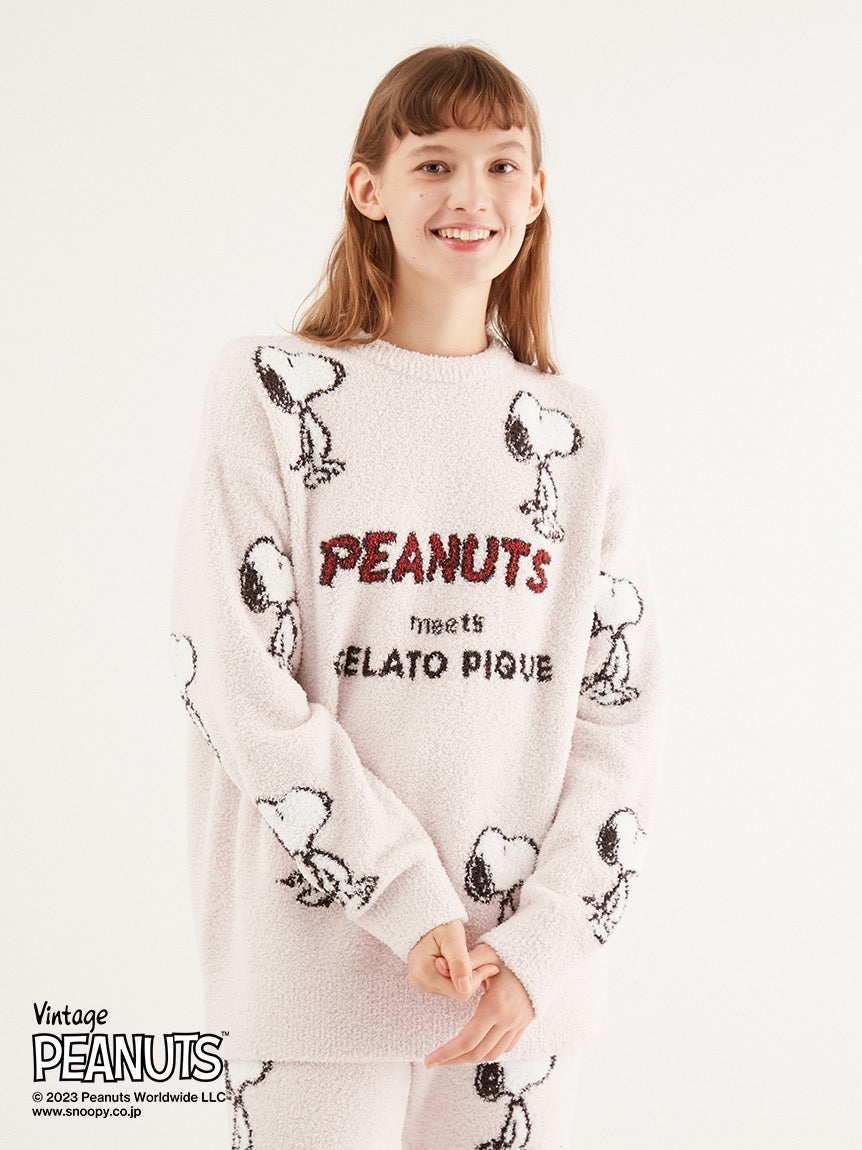 GELATO PIQUE x SNOOPY全花软绵绵家居服套装粉色