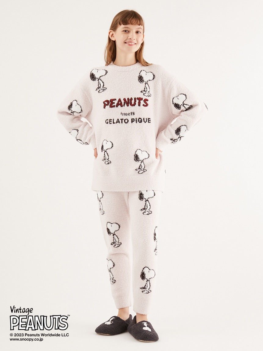 GELATO PIQUE x SNOOPY全花软绵绵家居服套装粉色