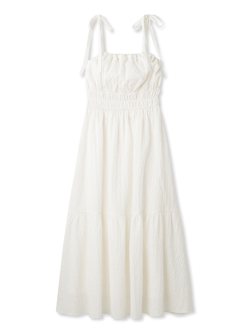 GELATO PIQUE棉混褶皱带胸垫吊带连衣裙睡裙2色选