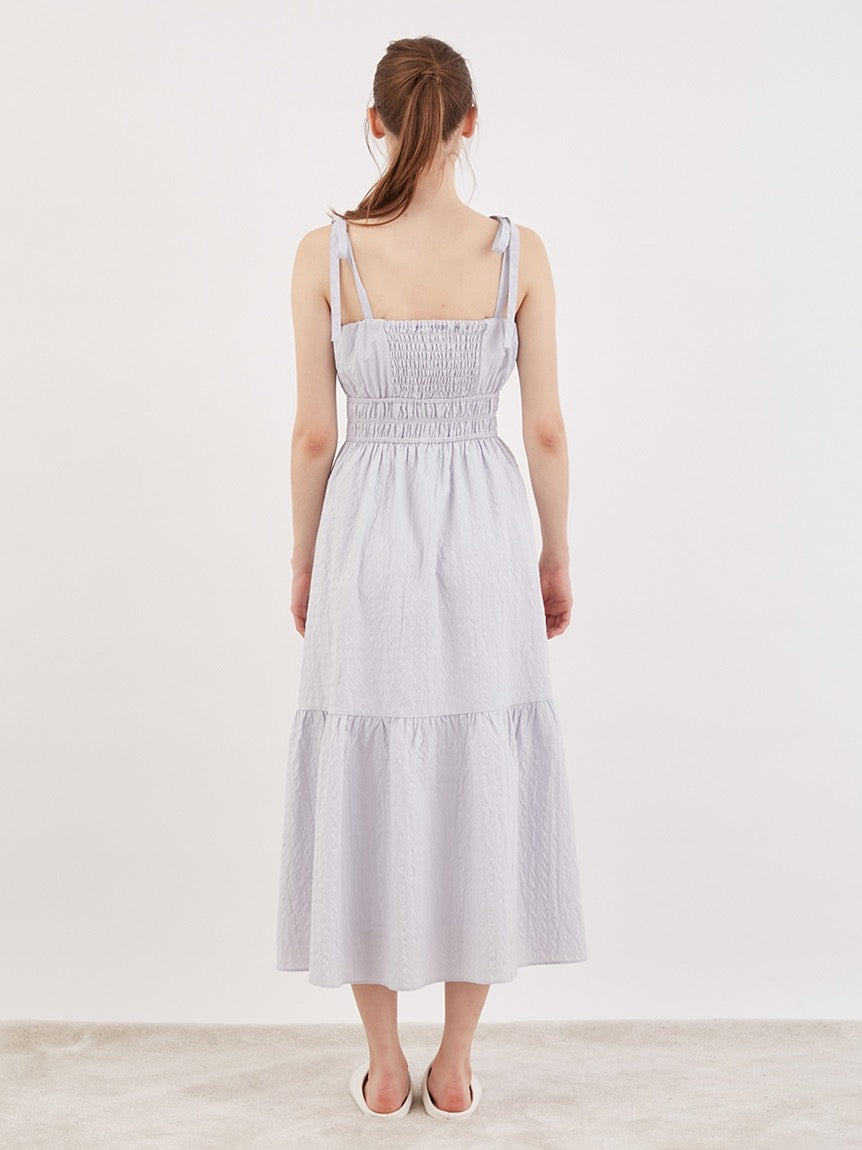 GELATO PIQUE棉混褶皱带胸垫吊带连衣裙睡裙2色选