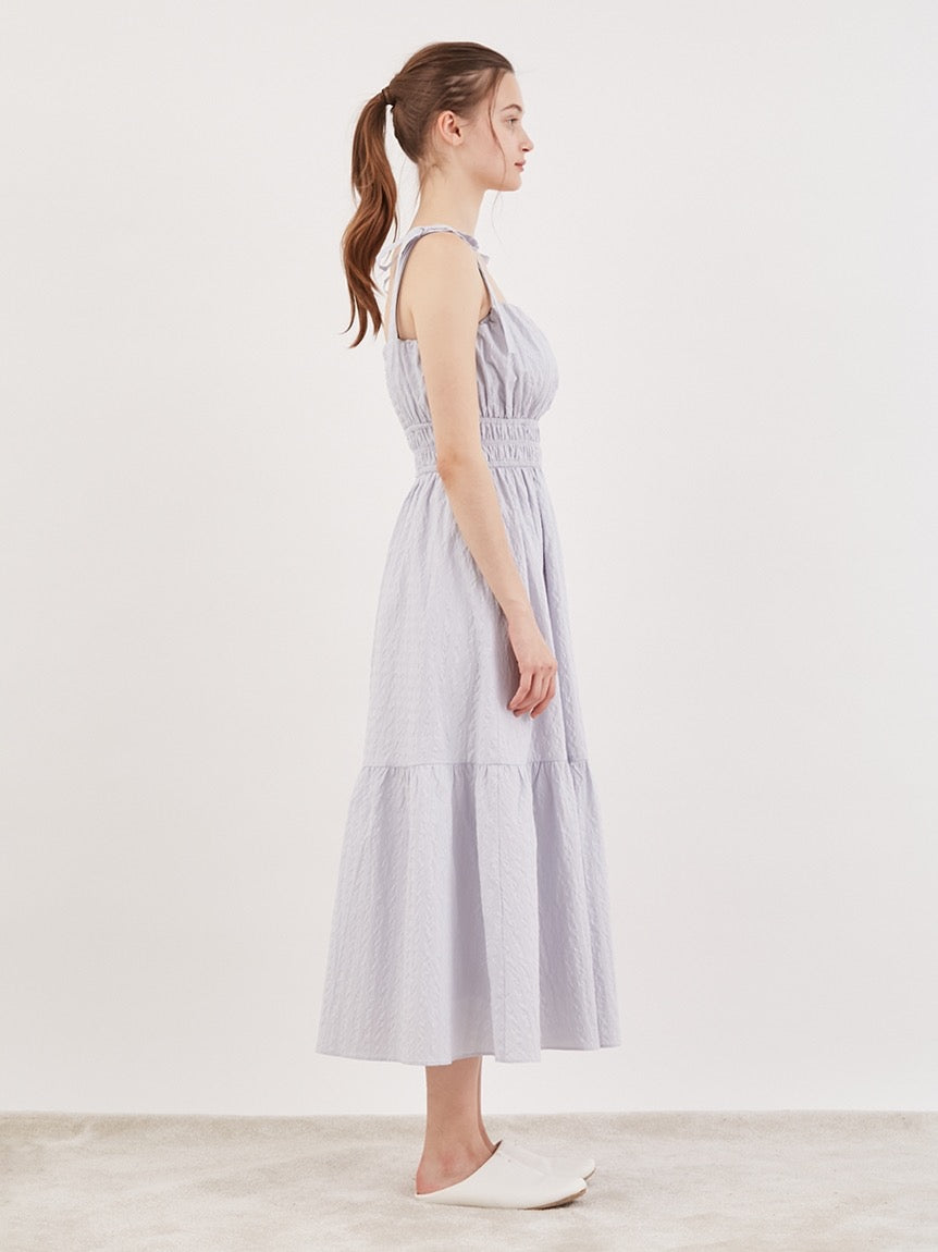 GELATO PIQUE棉混褶皱带胸垫吊带连衣裙睡裙2色选