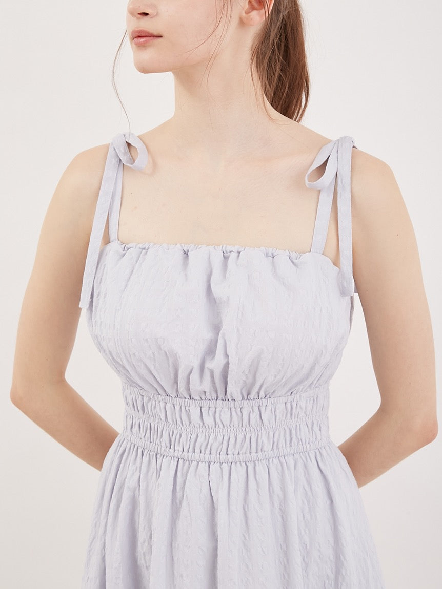 GELATO PIQUE棉混褶皱带胸垫吊带连衣裙睡裙2色选