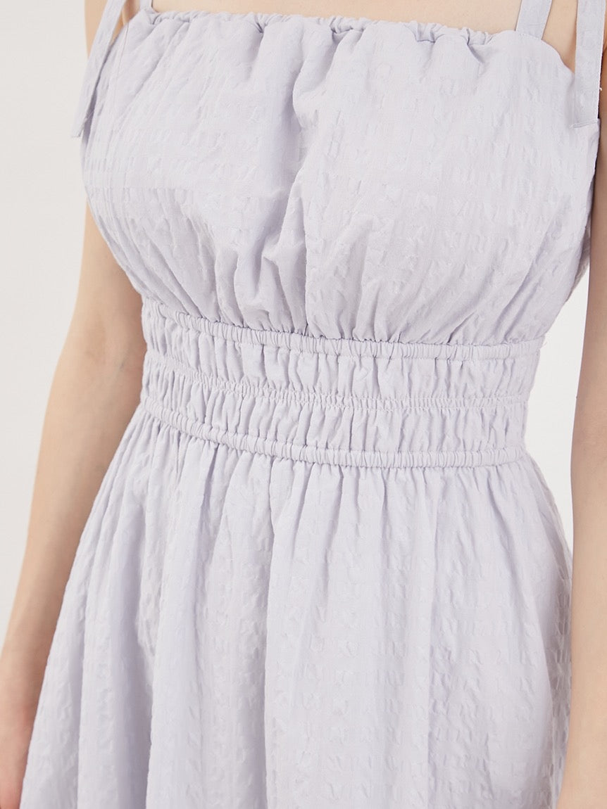 GELATO PIQUE棉混褶皱带胸垫吊带连衣裙睡裙2色选