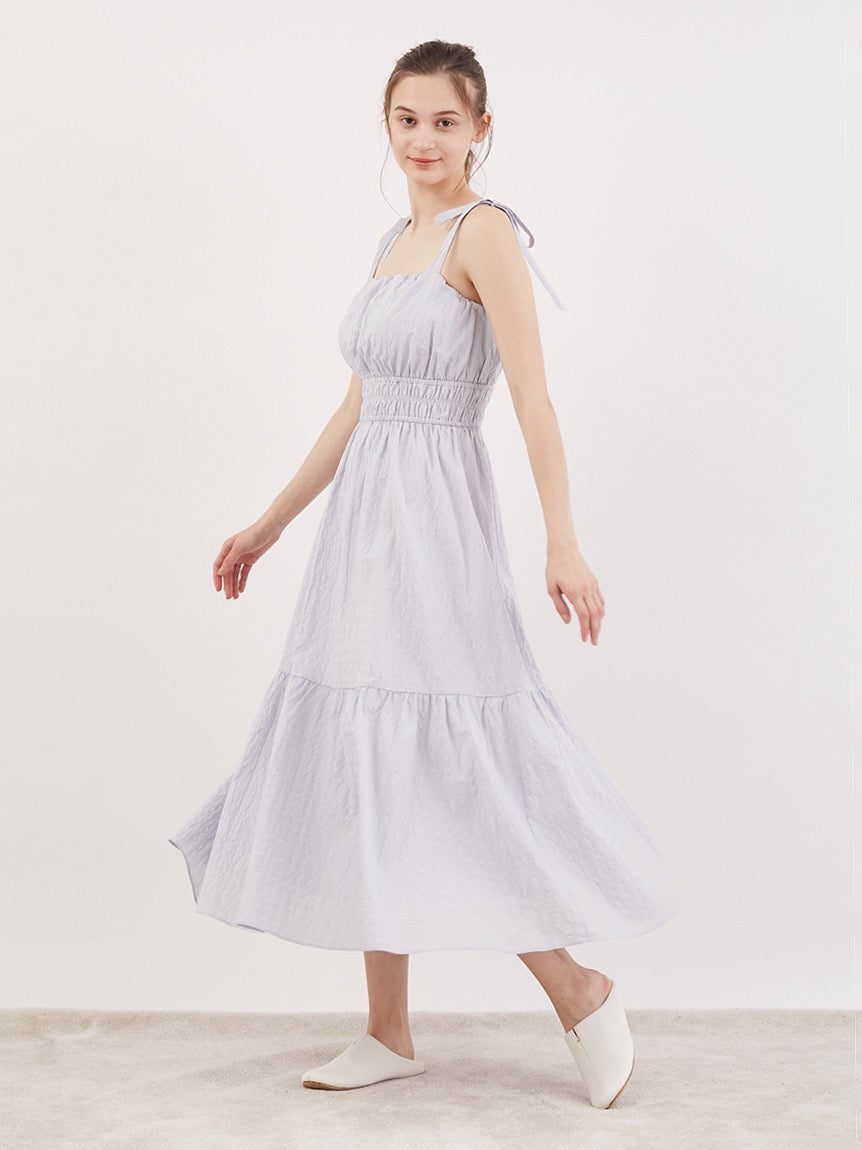 GELATO PIQUE棉混褶皱带胸垫吊带连衣裙睡裙2色选