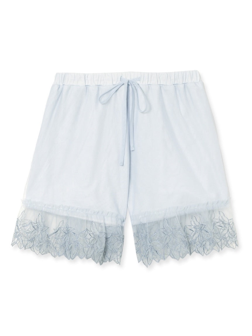 GELATO PIQUE刺绣百合蕾丝吊带短裤睡衣套装