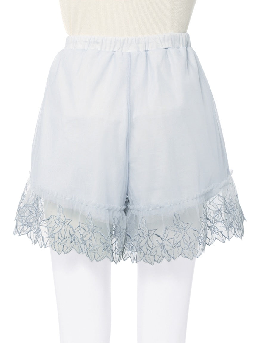 GELATO PIQUE刺绣百合蕾丝吊带短裤睡衣套装