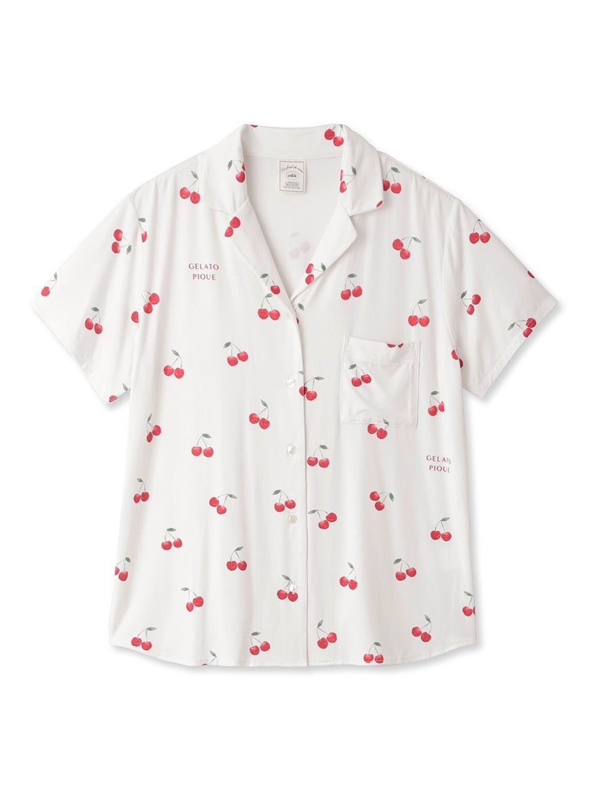 GELATO PIQUE小樱桃短袖衬衫短裤睡衣套装