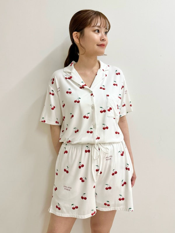 GELATO PIQUE小樱桃短袖衬衫短裤睡衣套装