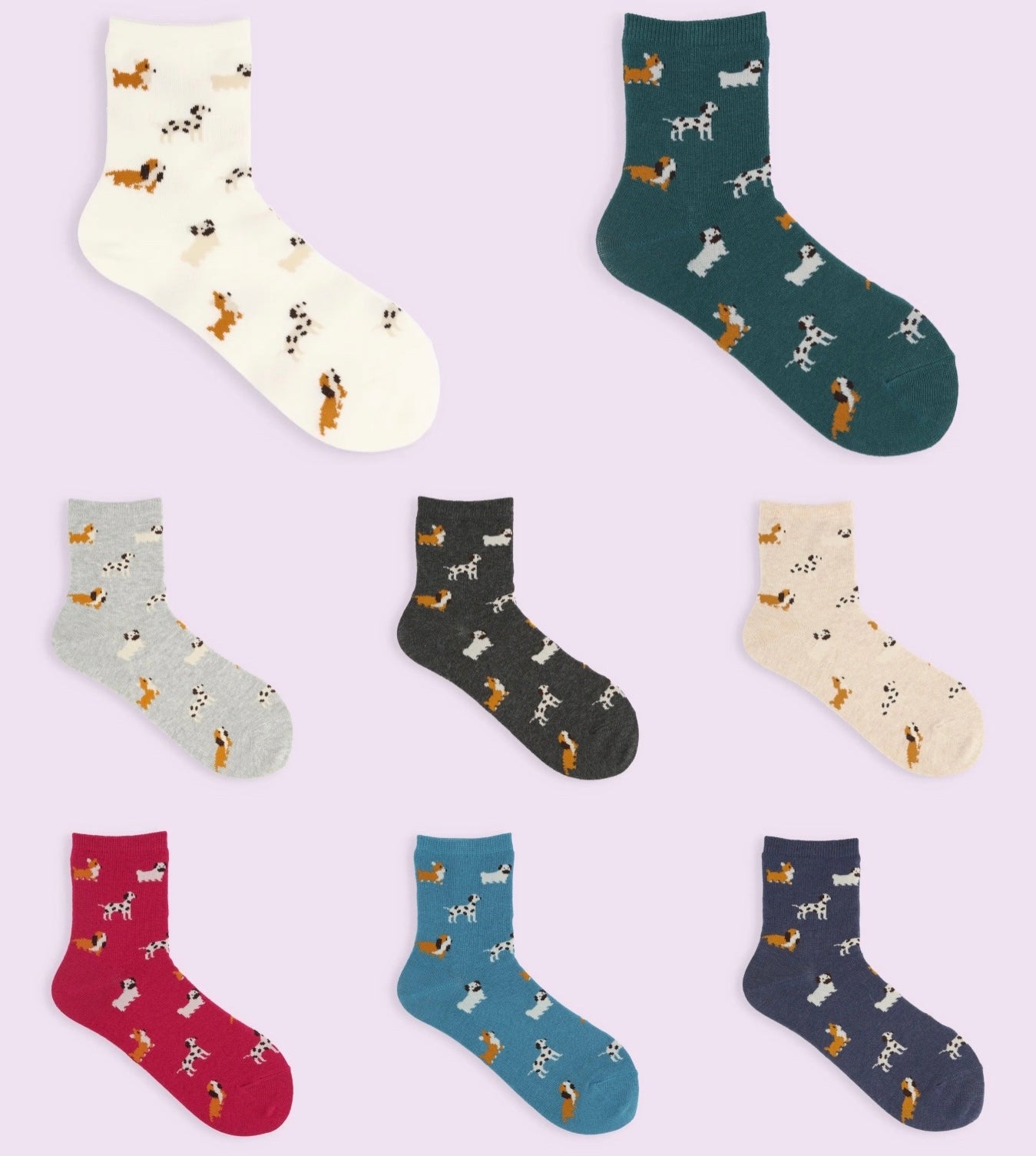 靴下屋Tabio小狗图案舒适短筒袜 8色选
