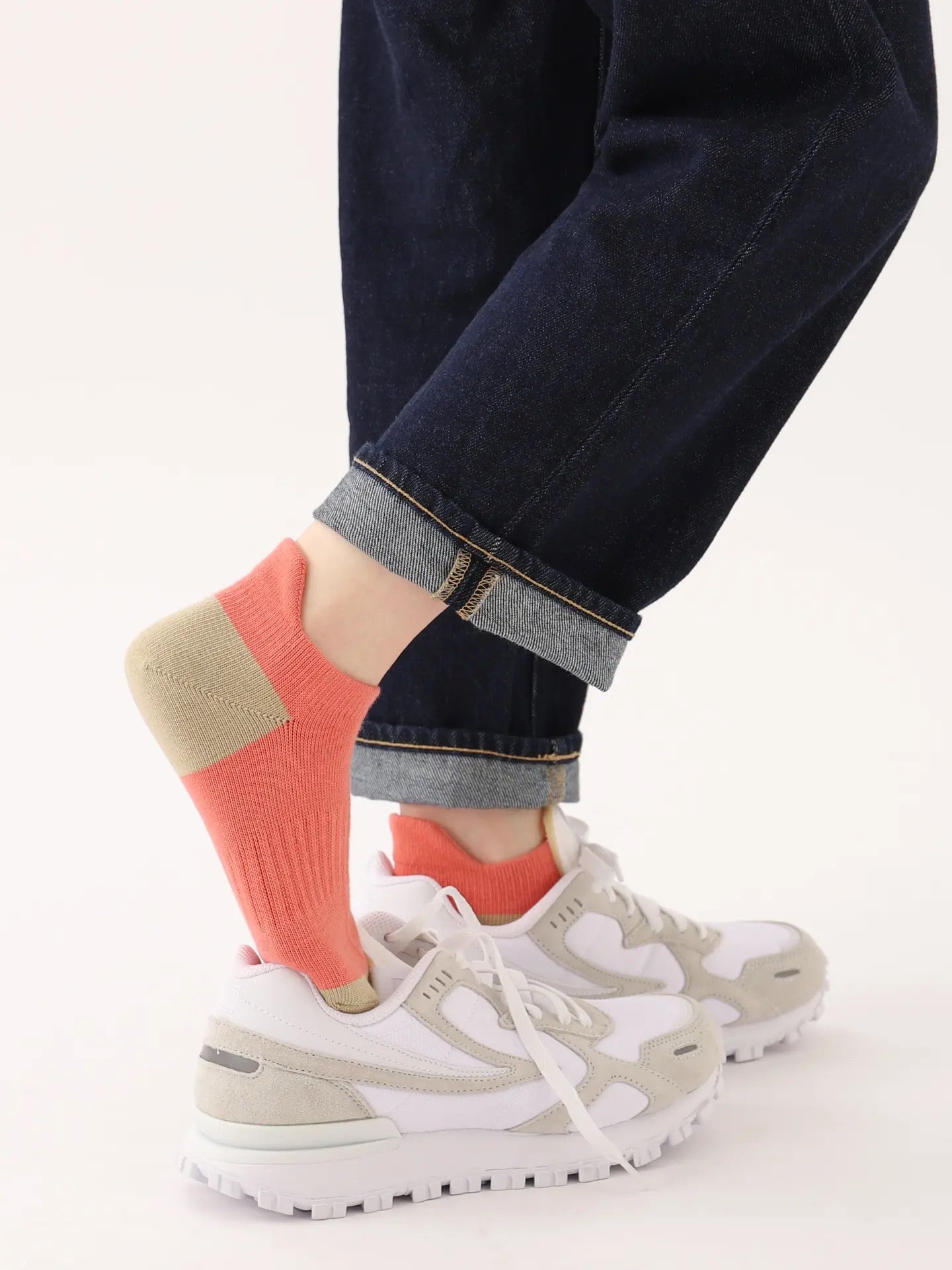 靴下屋Tabio女款拼色运动鞋专用袜 8色选