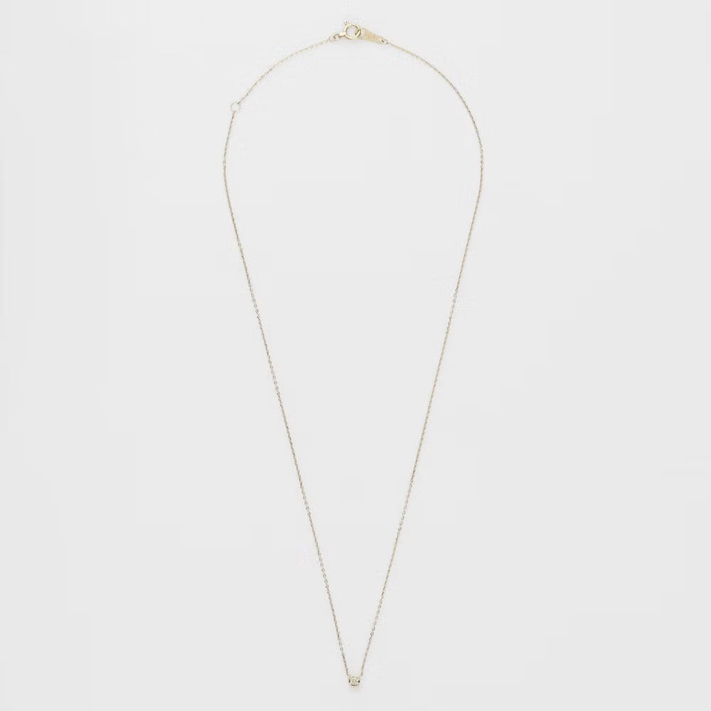 agete10K金包边鼻屎钻项链 3分