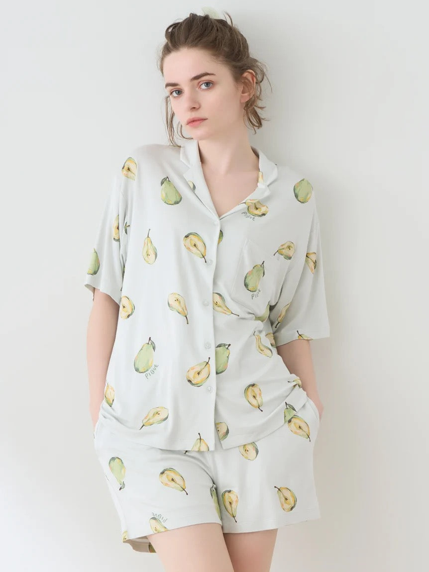 GELATO PIQUE春夏新品夏季凉感水果睡衣+短裤 梨子