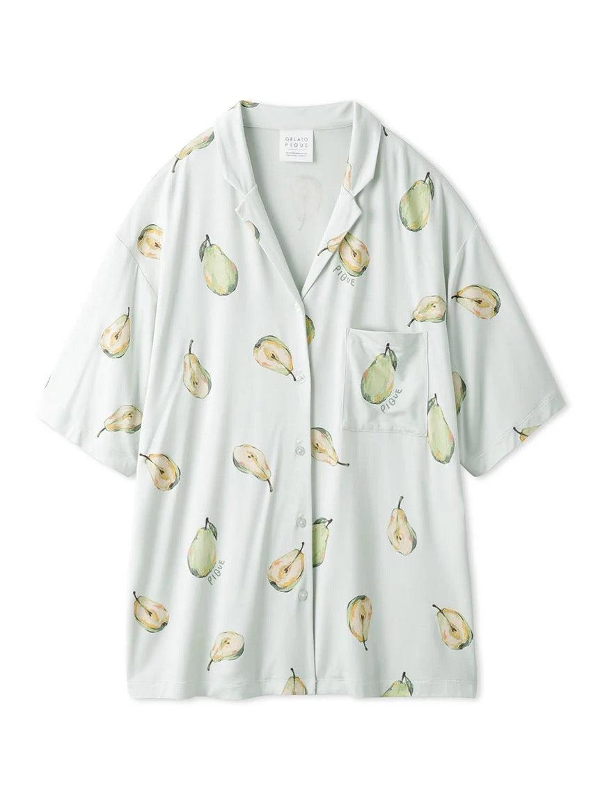 GELATO PIQUE春夏新品夏季凉感水果睡衣+短裤 梨子