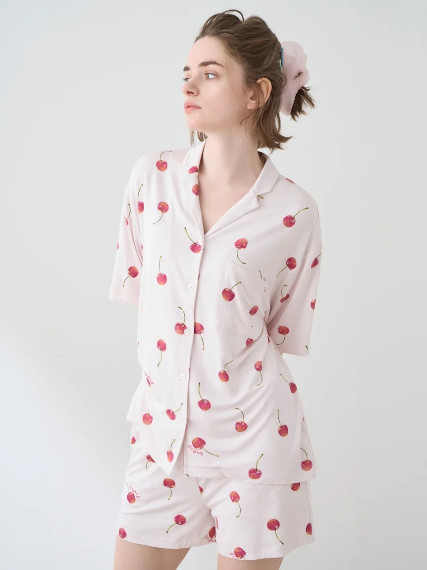 GELATO PIQUE春夏新品夏季凉感水果睡衣+短裤 樱桃