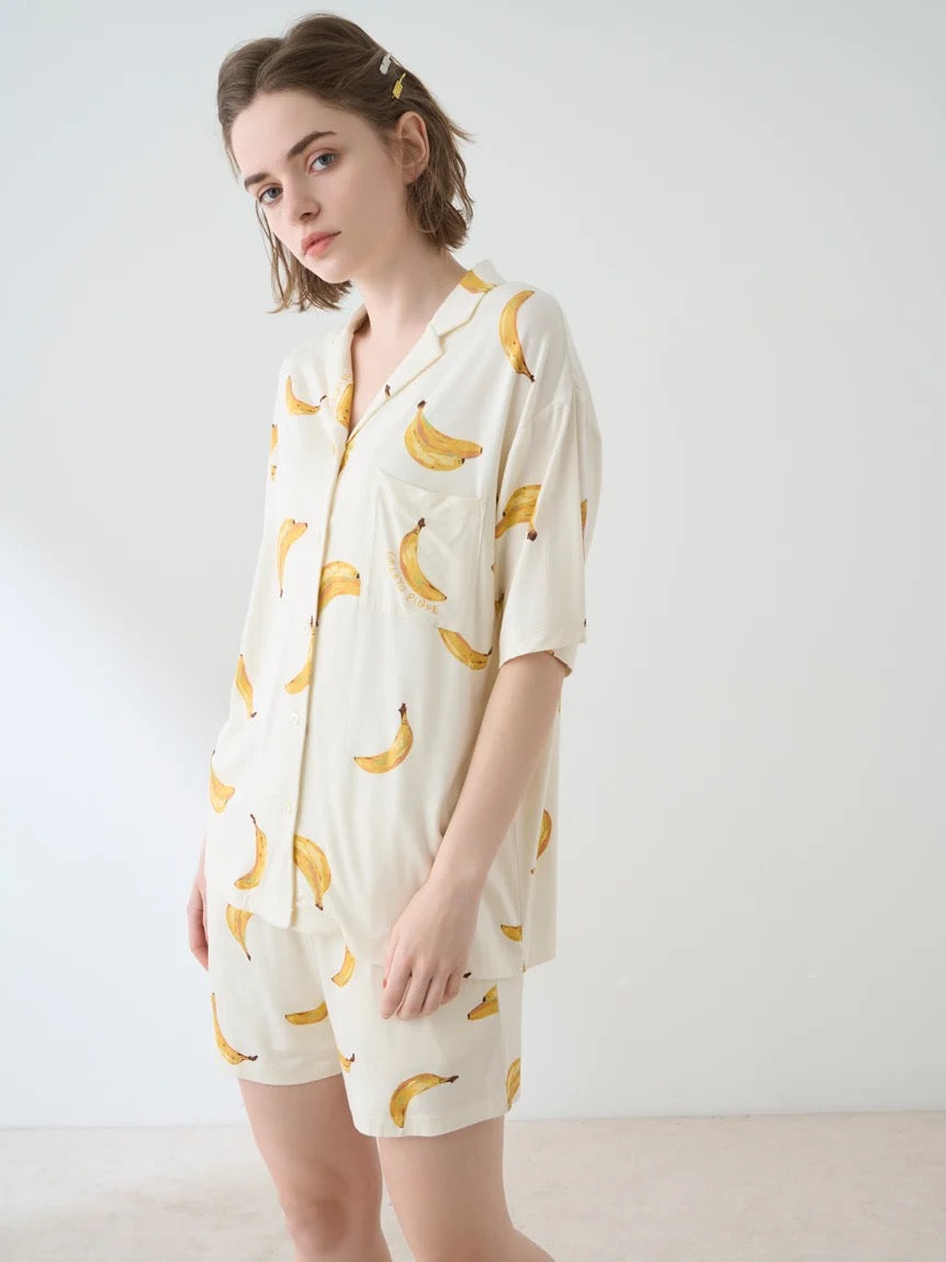 GELATO PIQUE春夏新品夏季凉感水果睡衣+短裤 香蕉