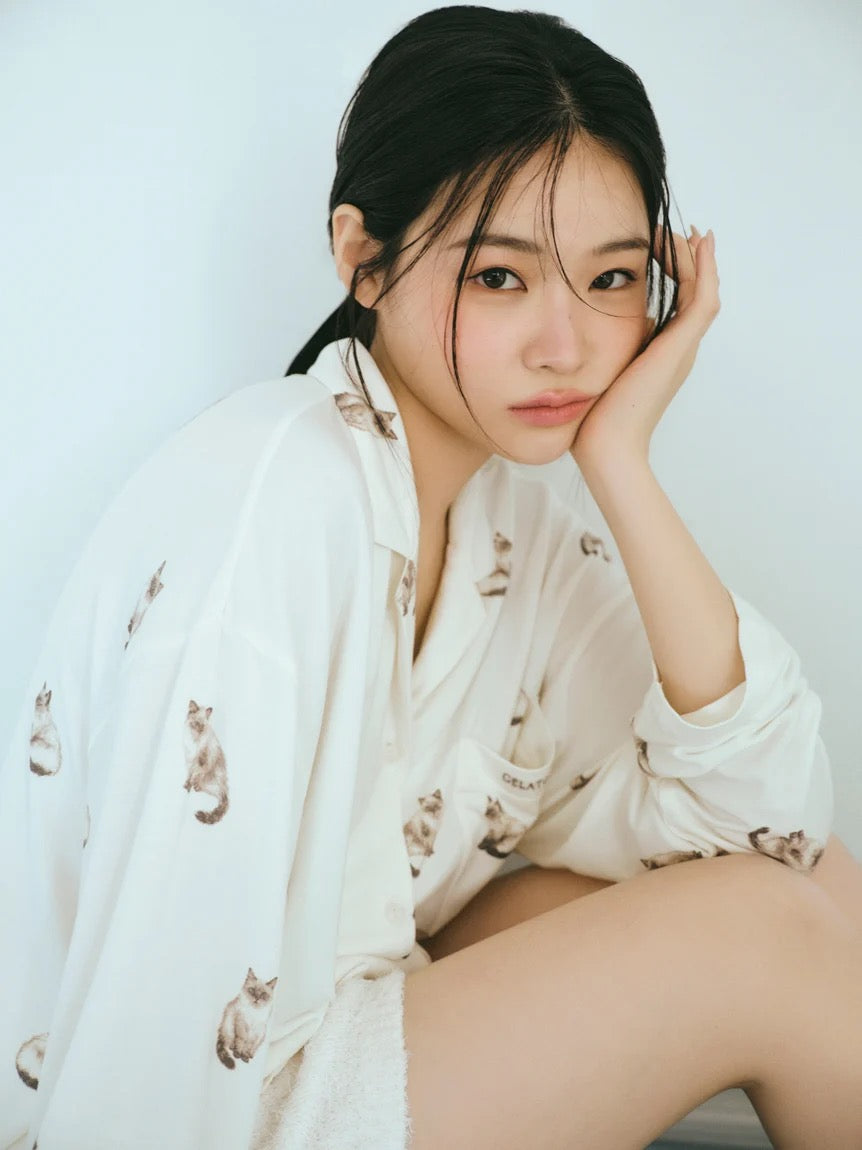 GELATO PIQUE猫咪长袖睡衣+短裤 2色选