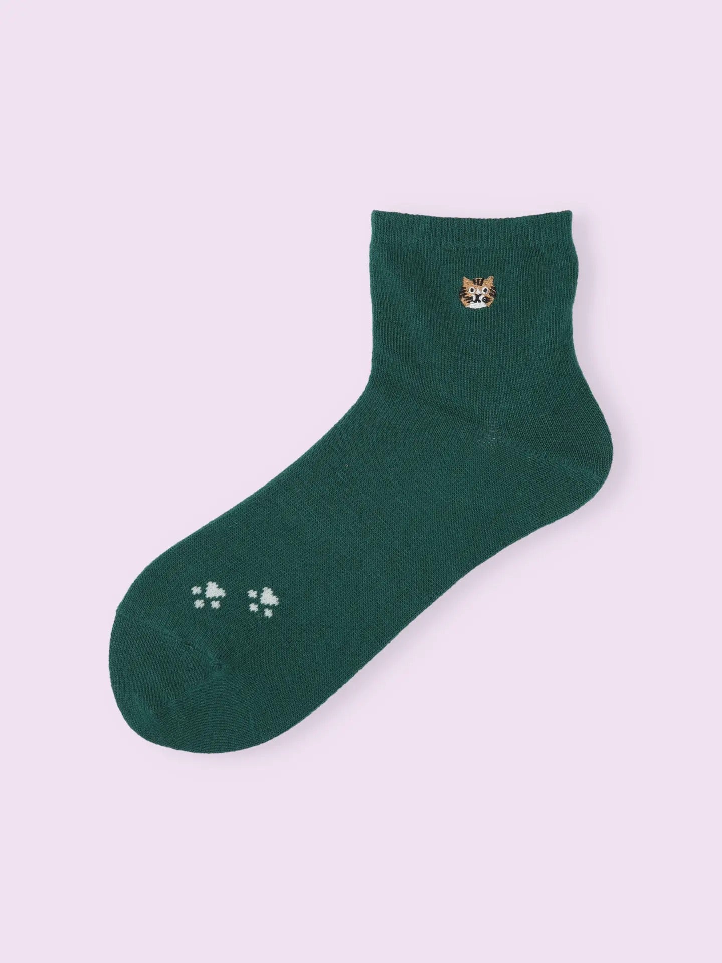 靴下屋Tabio刺绣猫咪图案舒适短筒袜 8色选