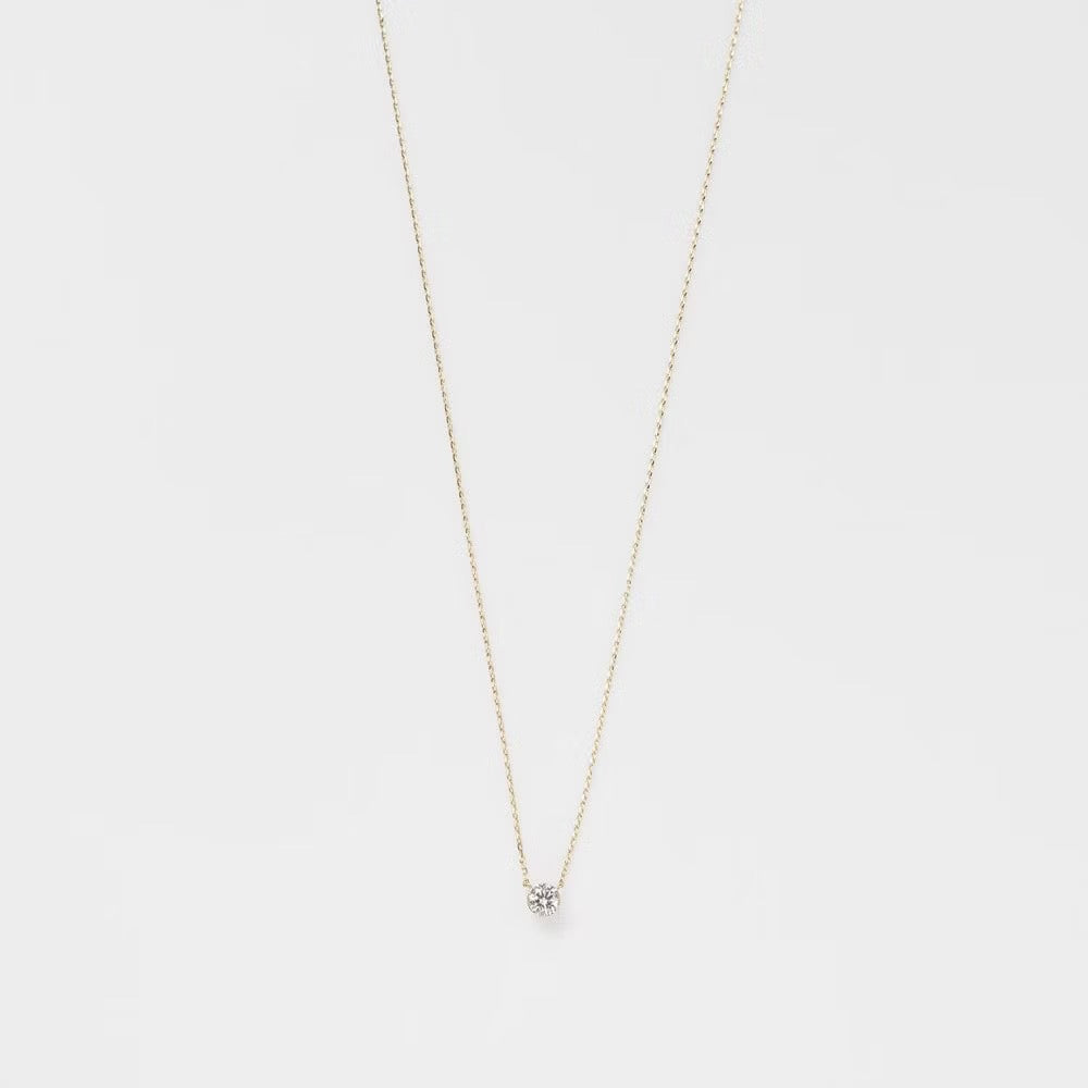 agete18K金无爪鼻屎钻项链 20分