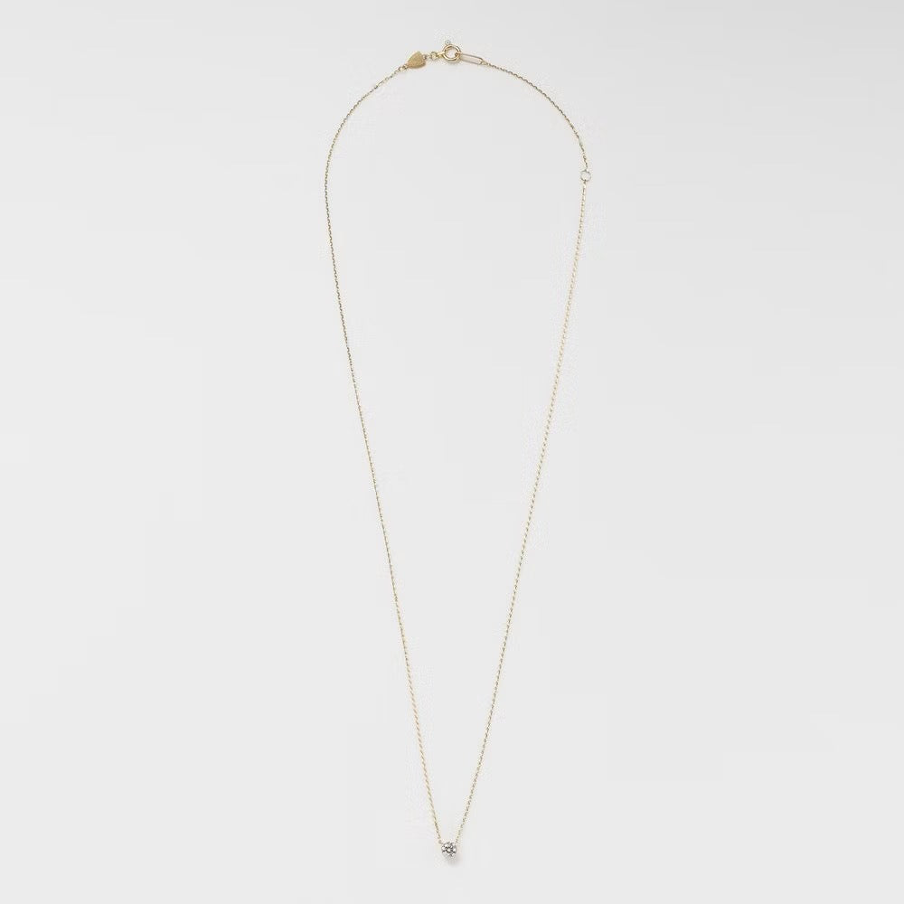 agete18K金无爪鼻屎钻项链 20分