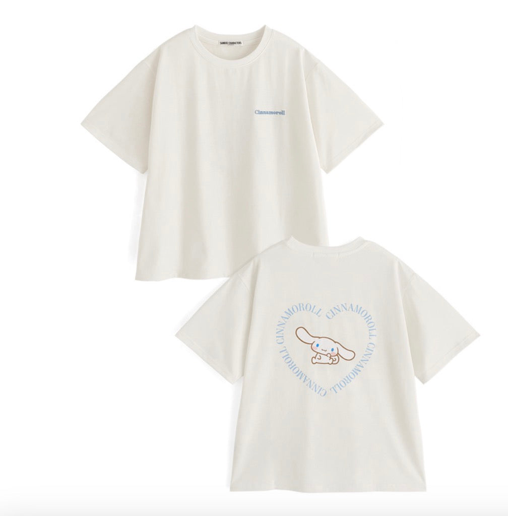 GRL X Sanrio三丽鸥爱心玉桂狗T恤