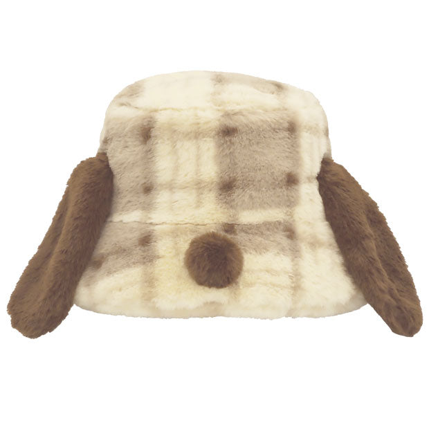 USJ日本环球影城SNOOPY毛绒帽 格纹短毛