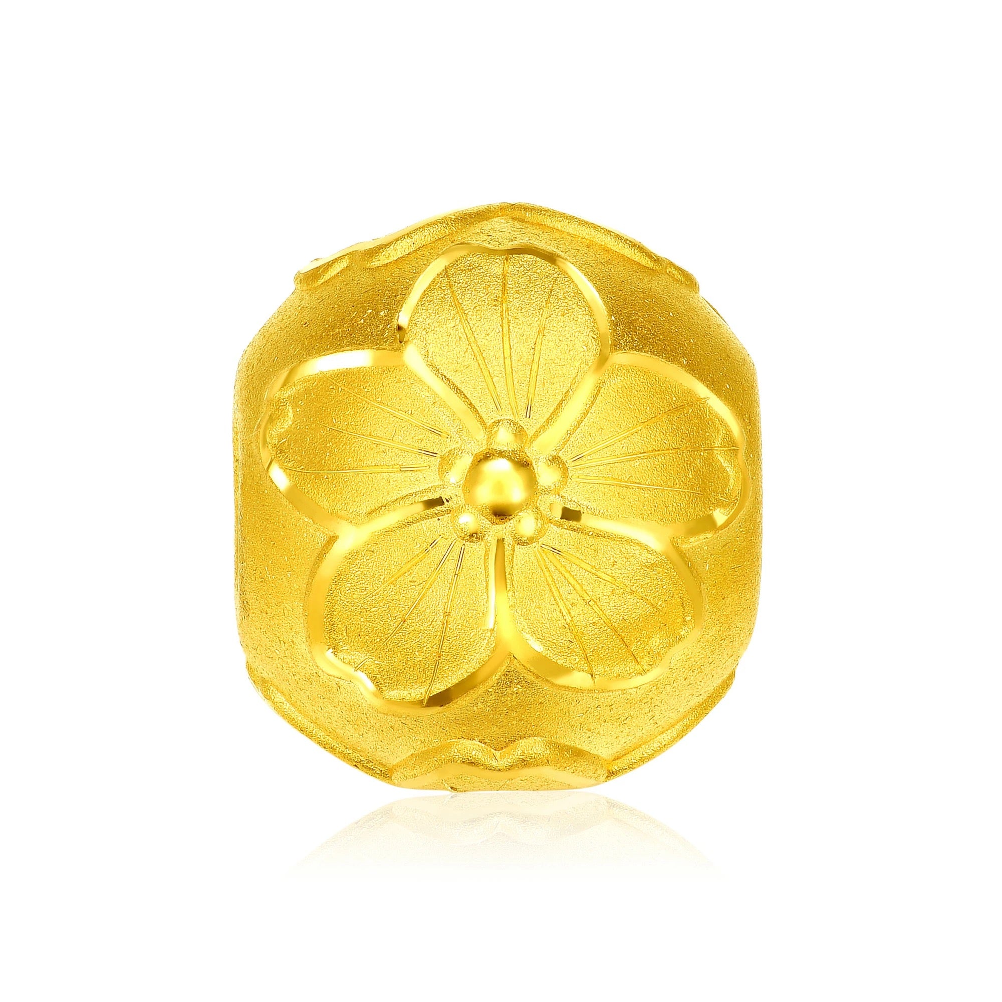 周大福日本限定999足金黄金樱花转运珠手链