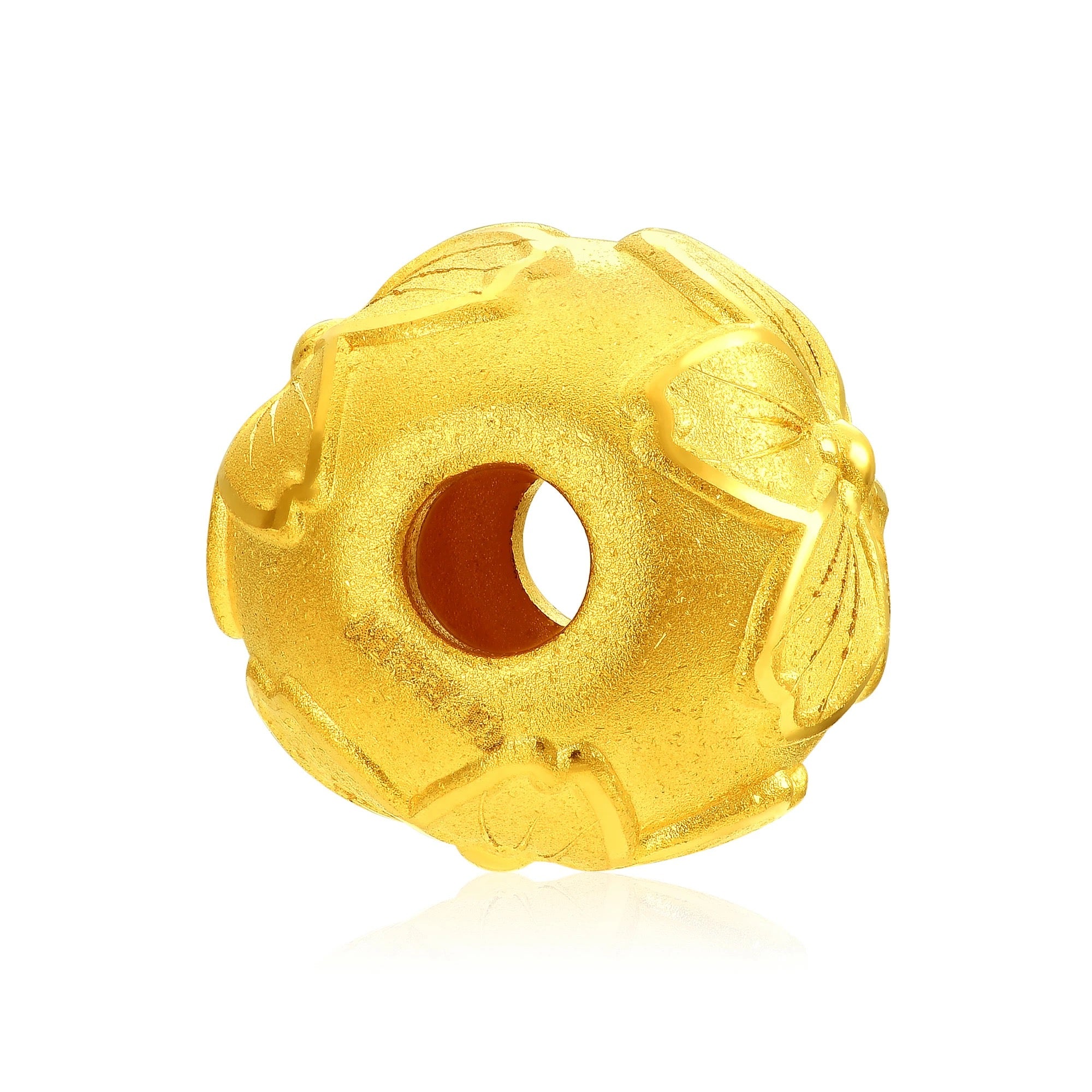 周大福日本限定999足金黄金樱花转运珠手链