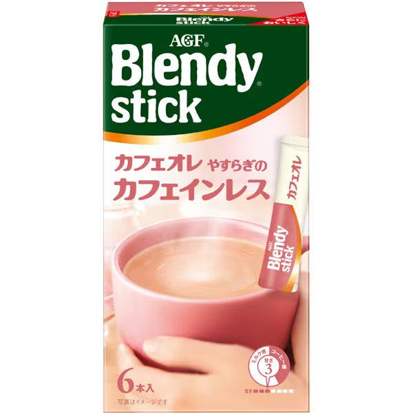 AGF BLENDY STICK速溶无咖啡因牛奶咖啡6支装