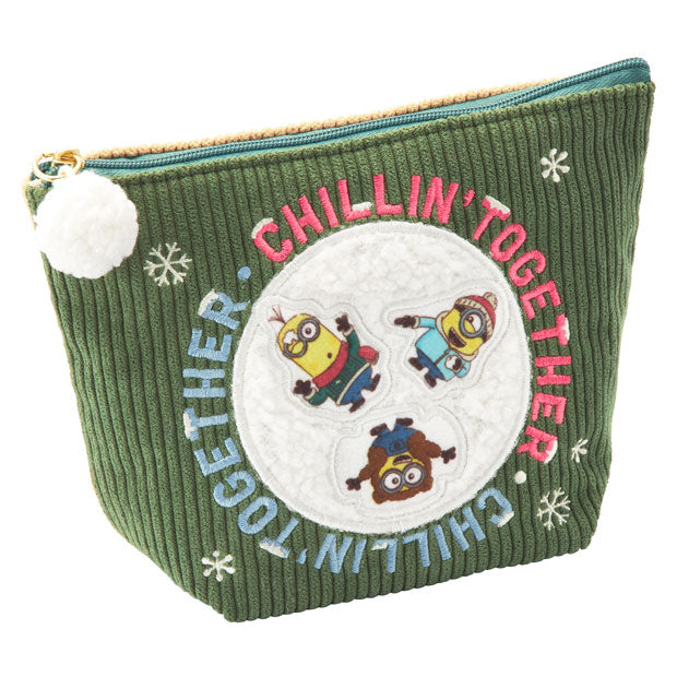 USJ日本环球影城2022冬日限定小黄人TIM熊灯芯绒收纳袋