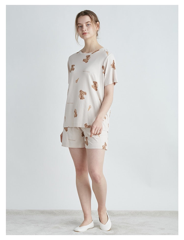 GELATO PIQUE冰淇淋小熊TEE+短裤套装 米色