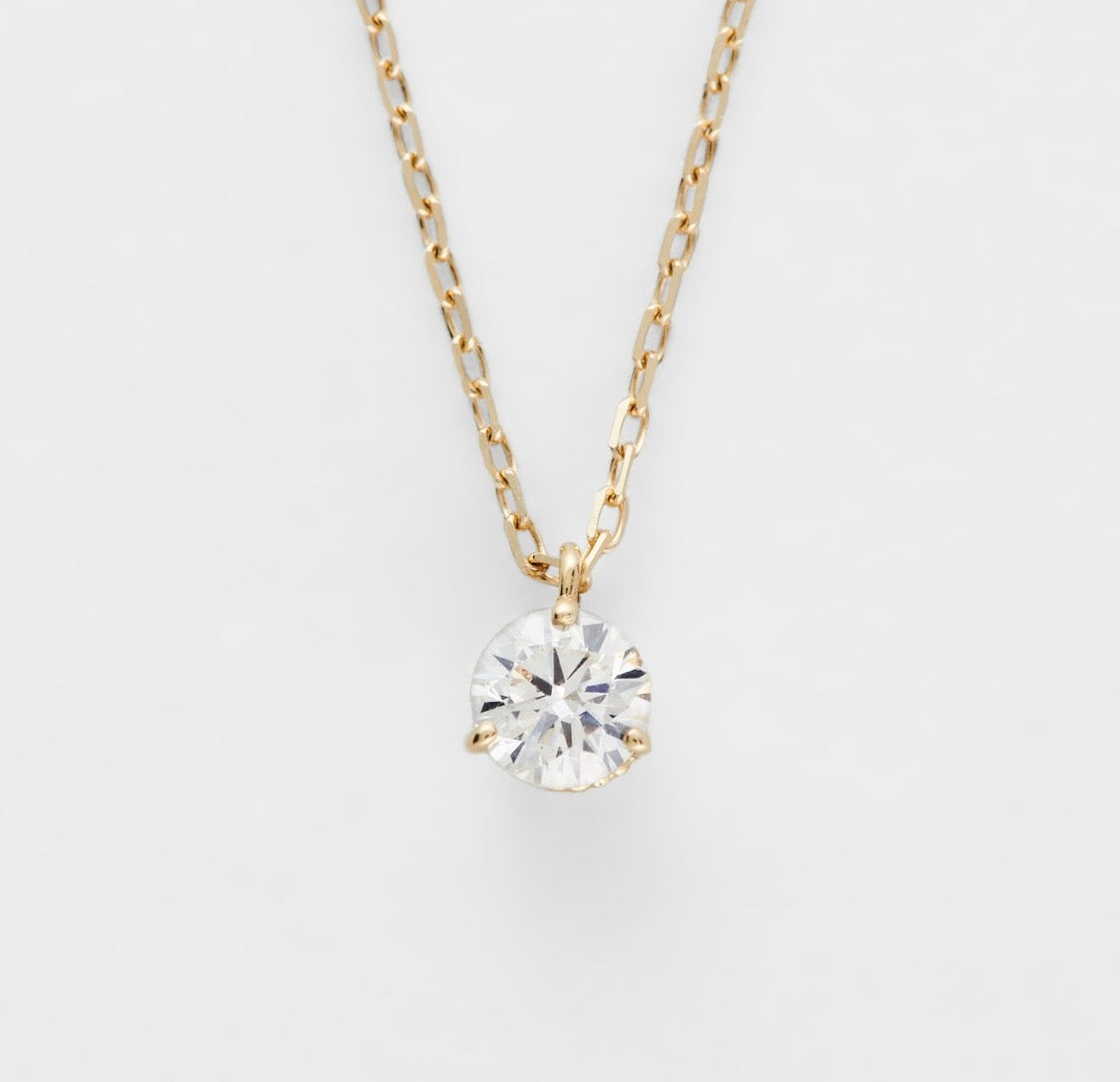 agete14K金三爪鼻屎钻项链 10分