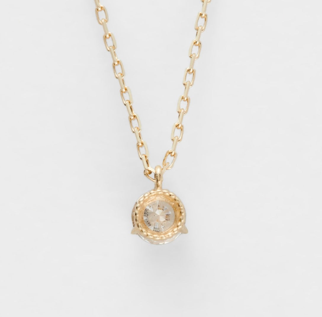 agete14K金三爪鼻屎钻项链 10分