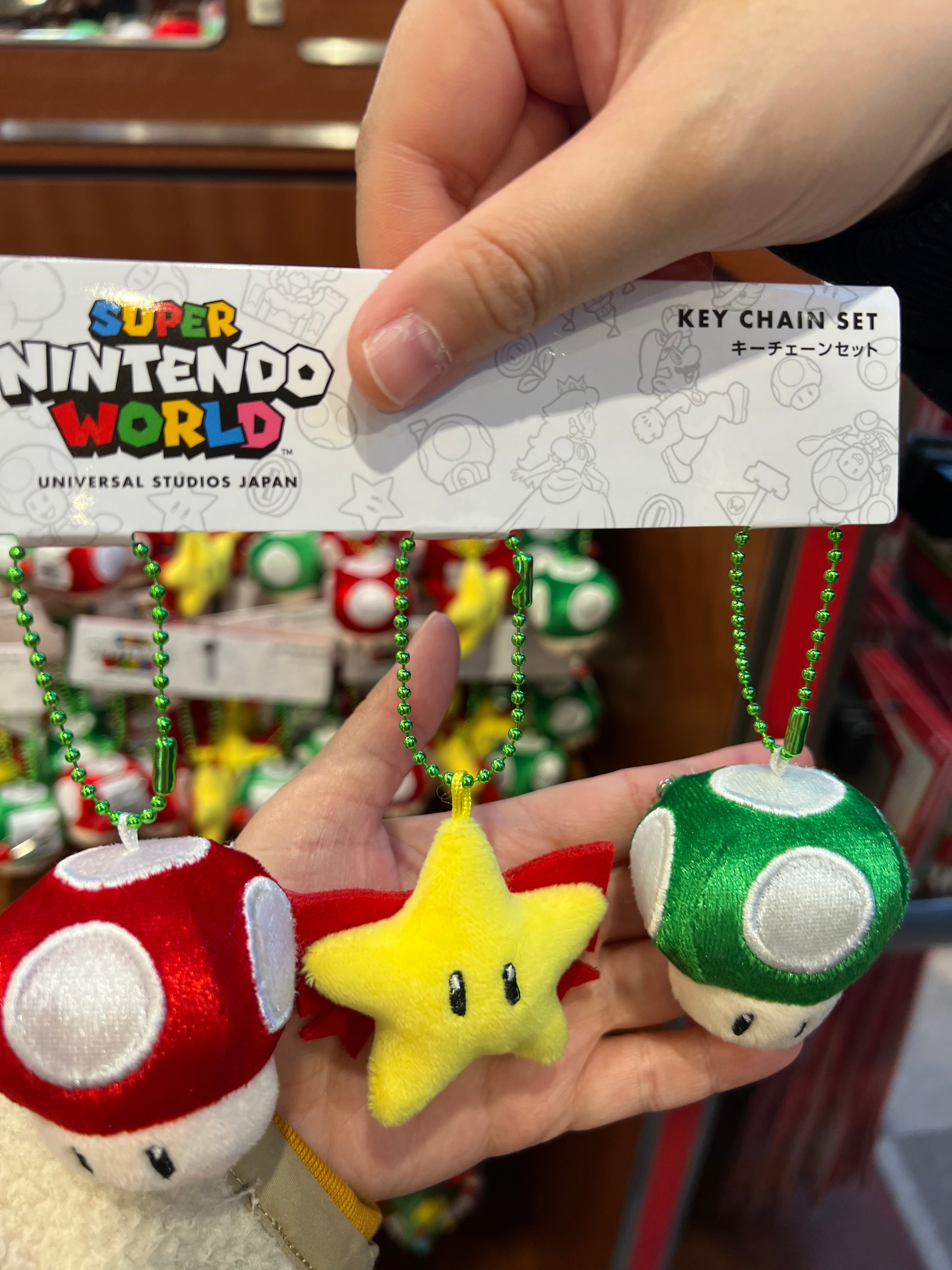 USJ日本环球影城超级玛丽蘑菇星星挂件套装(带别针)